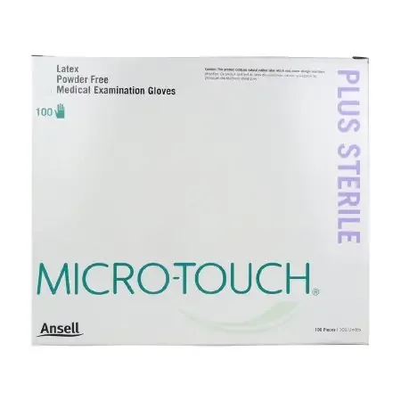 Micro-Touch Plus – Exam Glove Medium Sterile Single Latex Standard Cuff Length Fully Textured Ivory Not Chemo Approved – 6016002