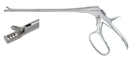 Miltex – Biopsy Forceps Kevorkian-Younge 7-3/4 Inch Length OR Grade German Stainless Steel NonSterile w/Lock Pistol Grip Handle with Spring Curved 3 X 8 mm Rectangular Bite with Teeth on Lower Jaw – 301463WL