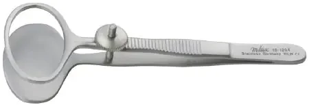 Miltex – Chalazion Forceps Desmarres 3-1/2 Inch Length OR Grade German Stainless Steel NonSterile NonLocking Thumb Handle Straight Serrated Tip – 18-1204