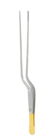 Miltex – Dressing Forceps Adson 8-1/4 Inch Length OR Grade German Stainless Steel / Tungsten Carbide NonSterile NonLocking Bayonet Handle Straight Serrated Jaws – 6-198TC