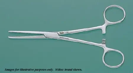 Miltex – Hemostatic Forceps Rochester-Pean 5-1/2 Inch Length OR Grade German Stainless Steel NonSterile Ratchet Lock Finger Ring Handle Straight Extra Delicate Serrated Tips – 7-118