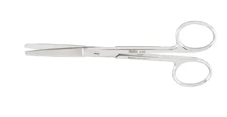 Miltex – Operating Scissors 5 Inch Length OR Grade German Stainless Steel NonSterile Finger Ring Handle Straight Blade Blunt Tip / Blunt Tip – 5-62