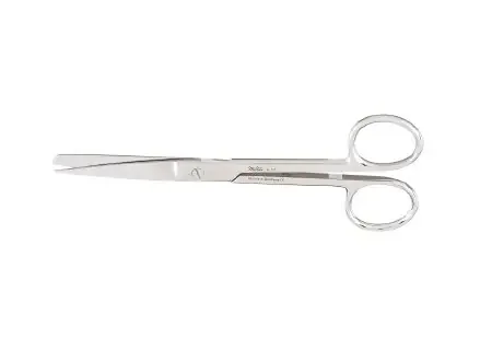 Miltex – Operating Scissors 6 Inch Length OR Grade German Stainless Steel NonSterile Finger Ring Handle Straight Blade Sharp Tip / Blunt Tip – 5-17