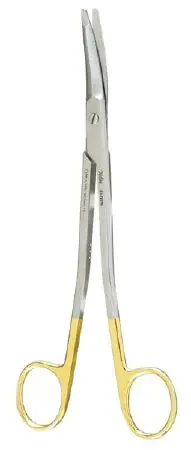 Miltex – Operating Scissors Gorney-Freeman 7-1/4 Inch Length OR Grade German Stainless Steel / Tungsten Carbide NonSterile Finger Ring Handle Curved Blade Blunt Tip / Blunt Tip – 21-715TC
