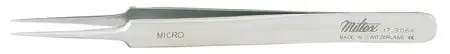 Miltex – Splinter Forceps Swiss-Jeweler 4-3/8 Inch Length Surgical Grade NonMagnetic Stainless Steel NonSterile NonLocking Thumb Handle Straight Micro Fine Tips – 17-305X