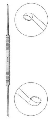 Miltex – Stapes Curette House 7 Inch Length Double-ended Handle 2 mm Tip / 2.5 mm Tip Slightly Angled Oval Cup Tip – 19-2528