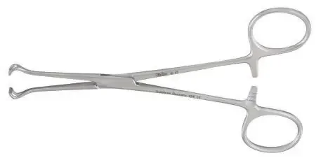 Miltex – Tissue Forceps Baby Babcock 5-1/2 Inch Length OR Grade German Stainless Steel NonSterile Ratchet Lock Finger Ring Handle Straight Delicate 6 mm Wide Fenestrated Triangular Jaws – 16-42