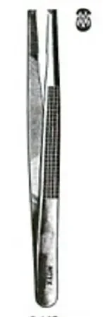 Miltex – Tissue Forceps Bonney 7 Inch Length OR Grade German Stainless Steel NonSterile NonLocking Thumb Handle Straight Serrated Tips with 2 X 3 Teeth – 6-150