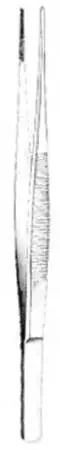 Miltex – Tissue Forceps DeBakey 6 Inch Length OR Grade German Stainless Steel NonSterile NonLocking Thumb Handle Straight Serrated Tip – 24-570