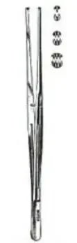 Miltex – Tissue Forceps Kelly 9 Inch Length OR Grade German Stainless Steel NonSterile NonLocking Thumb Handle Straight Serrated Tips with 1 X 2 Teeth – 6-200