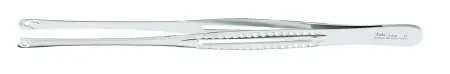 Miltex – Tissue Forceps Mayo-Russian 9 Inch Length OR Grade German Stainless Steel NonSterile NonLocking Thumb Handle Straight Serrated Tips – 6-210
