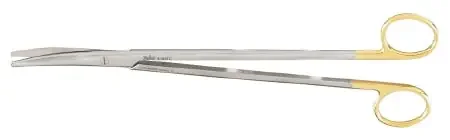 Miltex Carb-N-Sert – Dissecting Scissors Metzenbaum-Nelson 9 Inch Length OR Grade German Stainless Steel / Tungsten Carbide NonSterile Finger Ring Handle Curved Blade Blunt Tip / Blunt Tip – 5-188TC