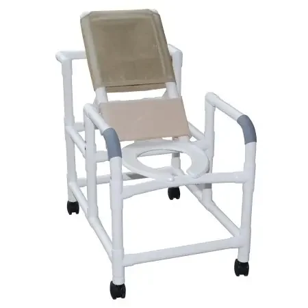 MJM International – Shower Chair PVC Frame Reclining Back 20 Inch Internal Seat Width / 24 Inch External Seat Width – 194
