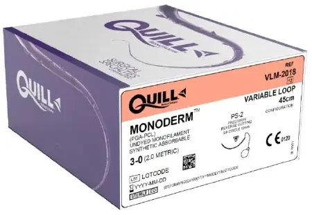 Monoderm – Suture without Needle Polyglycolic Acid / PCL Absorbable Size 3 – 0 45 cm Suture – VLM-2018