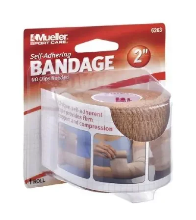 Mueller – Cohesive Bandage 2 Inch X 5 Yard Standard Compression Self-adherent Closure Beige NonSterile – 6263