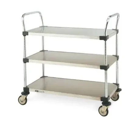MW200 Series – Utility Cart Stainless Steel 18 X 36 X 38 Inch Silver 18 X 36 Inch Chrome Shelves – MW205