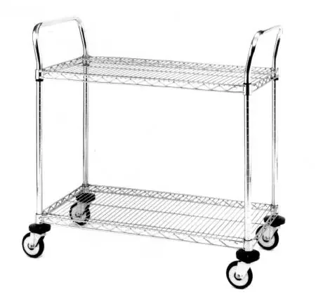 MW600 Series – Utility Cart Chrome 24 X 36 X 39 Inch Silver 24 X 36 Inch Chrome Shelves – MW611