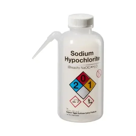 Nalgene Right-to-Know – Safety Wash Bottle Sodium Hypochlorite Label / Vented LDPE / HDPE 500 mL (16 oz.) – 2436-0506