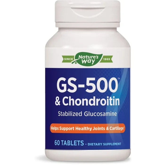 Nature’s Way GS-500 & Chondroitin – Stabilized Glucosamine for Healthy Joint Cartilage – 60 Tablets