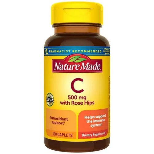 Nature Made, Vitamin C with Rose Hips, 500mg, 130 Tabs