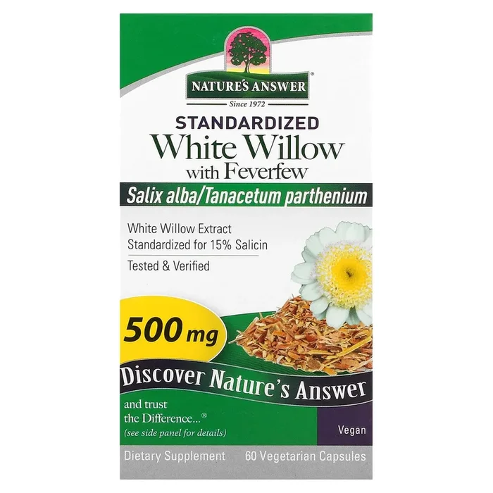 Nature’s Answer, White Willow w/Feverfew Standardized, 60 Capsules