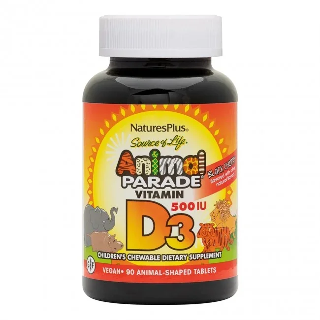 Nature’s Plus Animal Parade Vitamin D3 500iu 90 Animals Natural Black Cherry Flavor