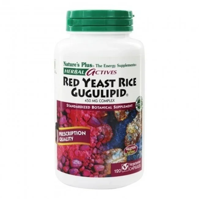 Nature’s Plus Herbal Actives Red Yeast Rice Gugulipid Complex 120 Vegetarian Capsules (450 mg)