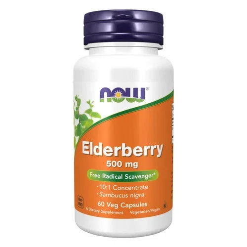 Now Foods, Elderberry, 500 mg, 60 Veg Caps