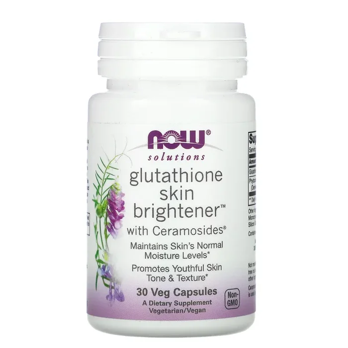 Now Foods, GLUTATHIONE SKIN BRIGHTENER W/ CERAMOSIDES, 30 Veg Caps