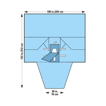 O&M Halyard – Abdominal Drape Laparoscopy / Pelviscopy Drape 100 W X 30 W X 123 L Inch Sterile – 89224