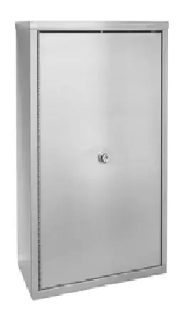 Omnimed – Narcotics Control Cabinet Wall Mount 22 Gauge Stainless Steel / Aluminum Shelves 4 Shelves Key Lock – 181681