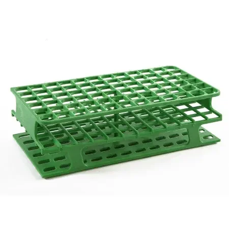 OneRack – Full Size Test Tube Rack 40 Place 10 to 18 mL Tube Size Green 92 X 120 X 300 mm – HS27514C
