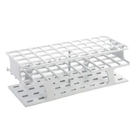 OneRack – Full Size Test Tube Rack 40 Place 10 to 18 mL Tube Size White 83 X 100 X 252 mm – HS27513A