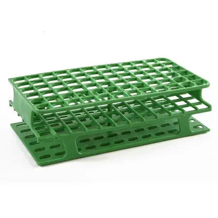 OneRack – Full Size Test Tube Rack 72 Place 5 to 10 mL Tube Size Green 59 X 104 X 202 mm – HS27551C