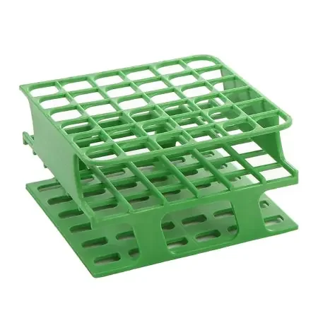 OneRack – Half Size Test Tube Rack 36 Place 5 to 10 mL Tube Size Green 59 X 104 X 104 mm – HS27501C