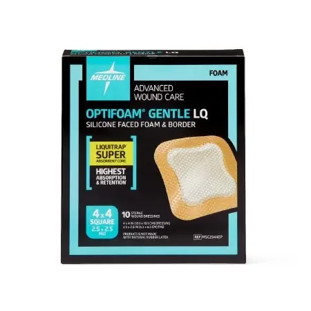 Optifoam Gentle – Silicone Foam Dressing 4 X 4 Inch Square Silicone Adhesive with Border Sterile – MSC2344EP
