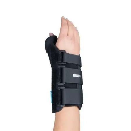 Ossur Formfit – Wrist Brace with Thumb Spica Aluminum / Cotton / Polyester Left Hand Black X-Small – 3020