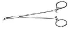 Padgett – Hemostatic Forceps Mosquito 4-3/4 Inch Length Surgical Grade Stainless Steel NonSterile Ratchet Lock Finger Ring Handle Curved Long Serrated Jaws – FLM-135