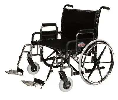 Paramount XD Heavy Duty – Bariatric Wheelchair Dual Axle Desk Length Arm Elevating Legrest Black Upholstery 26 Inch Seat Width Adult 650 lbs. Weight Capacity – 5PX10630