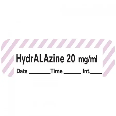PDC – Drug Label Anesthesia Label HydrALAzine 20mg/mL Date_Time_Int Violet / White 1/2 X 1-1/2 Inch – LANS-118D20