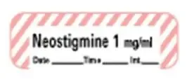 PDC – Drug Label Anesthesia Label Neostigmine 1 mg/mL Date_Time_Int_ White 1/2 X 1-1/2 Inch – LANS-15D1
