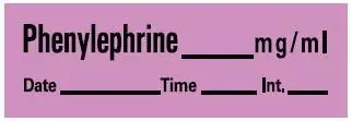 PDC – Drug Label Anesthesia Label Phenylephrine_mg/mL Date_Time_Int._ Violet 1/2 x 1-1/2 Inch – LAN-81