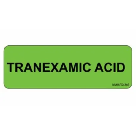 pdc – Drug Label Anesthesia Label Tape Green Tranexamic Acid Black Medication Name 1 X 2-15/16 Inch – MV06FG4388