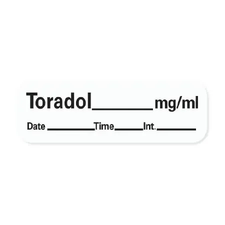 PDC – Drug Label Anesthesia Label Toradol_mg/mL Date_Time_Int White 1/2 X 1-1/2 Inch – LAN201