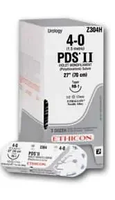 PDS Plus – Antibacterial Suture with Needle Absorbable Uncoated Undyed Suture Monofilament Polydioxanone with Irgacare MP Antibacterial Suture Size 4 – 0 18 Inch Suture 1-Needle 19 mm Length 3/8 Circle Precision Point – Reverse Cutting Needle – PDP496G