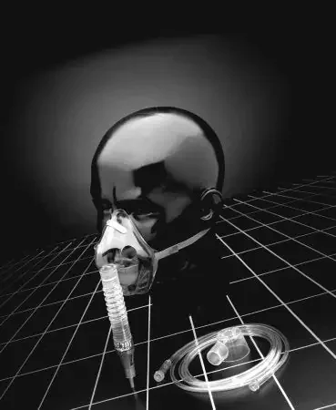 Percent-O2-Lock – Air Entrainment Mask Elongated Style Adult One Size Fits Most Adjustable Head Strap – 8150-7-50