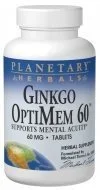 Planetary Herbals Ginkgo OptiMem 60 180 Tablet