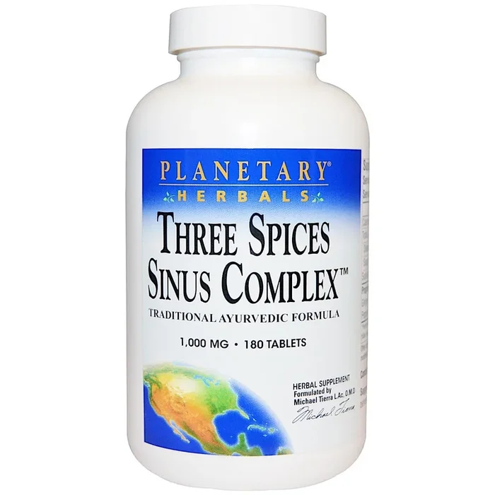 Planetary Herbals, Three Spices Sinus Complex™ 1000 mg, 180 Tablets