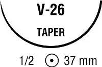 Polysorb – Suture with Needle Absorbable Coated Violet Suture Braided Polyester Size 0 30 Inch Suture 1-Needle 37 mm Length 1/2 Circle Taper Point Needle – GL-128