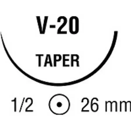 Polysorb – Suture with Needle Absorbable Coated Violet Suture Braided Polyester Size 4 – 0 30 Inch Suture 1-Needle 26 mm Length 1/2 Circle Taper Point Needle – GL-121